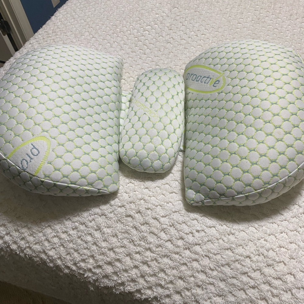 Proactive Pregnancy Green and White Pillow Set